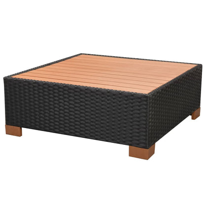 Set Divani da Giardino 7 pz con Cuscini in Polyrattan Nero - homemem39