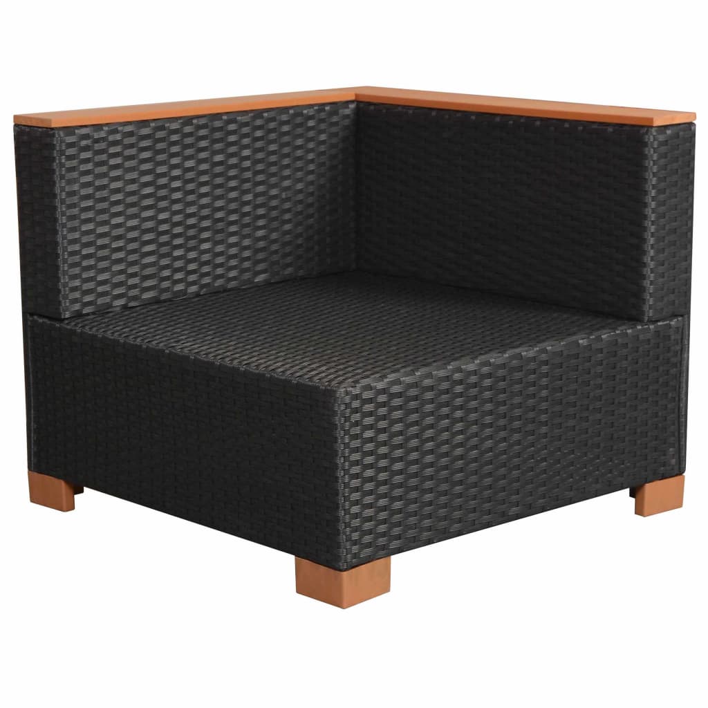 Divano da Giardino in Polyrattan Nero - homemem39