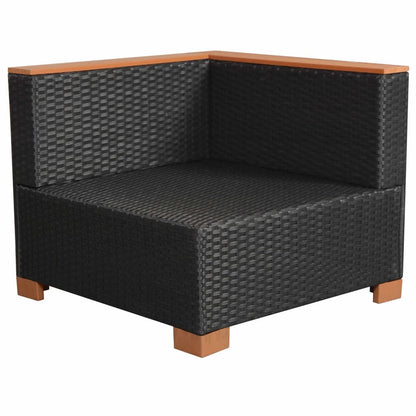 Divano da Giardino in Polyrattan Nero - homemem39
