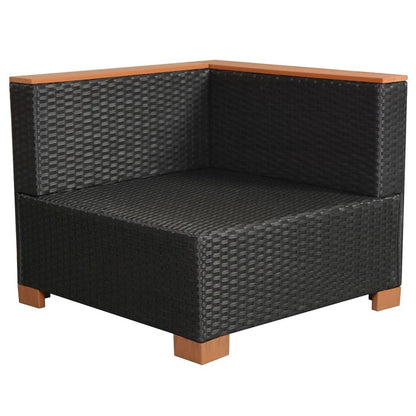Set Divani da Giardino 8 pz con Cuscini in Polyrattan Nero | homemem39