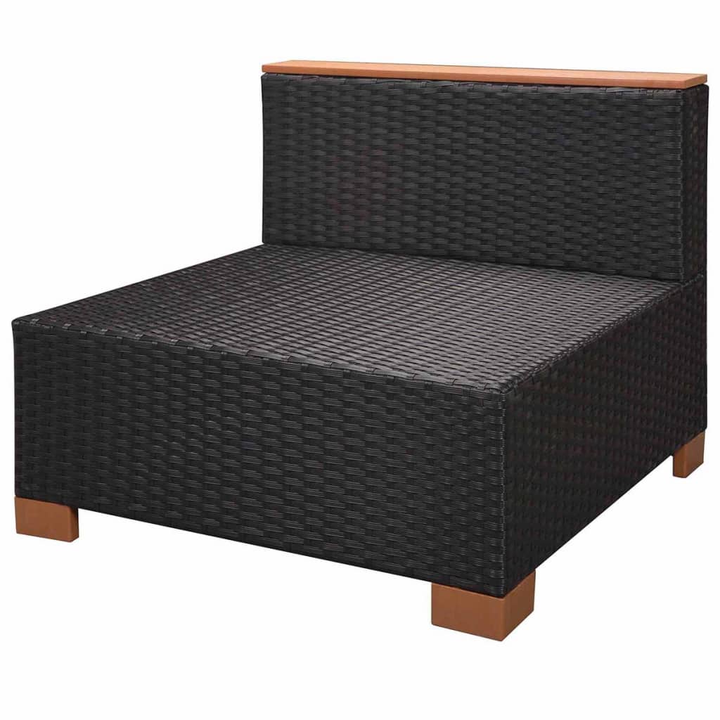 Set Divani da Giardino 8 pz con Cuscini in Polyrattan Nero | homemem39