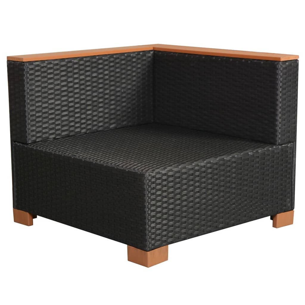 Set Divani da Giardino 7 pz con Cuscini in Polyrattan Nero | homemem39