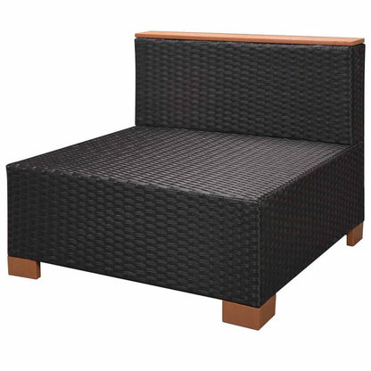 Set Divani da Giardino 7 pz con Cuscini in Polyrattan Nero | homemem39