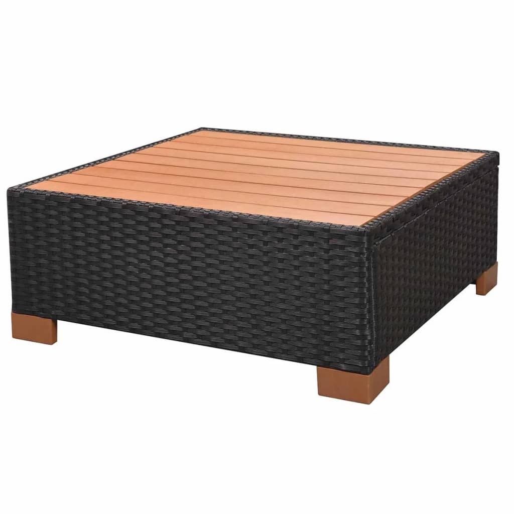 Set Divani da Giardino 7 pz con Cuscini in Polyrattan Nero | homemem39