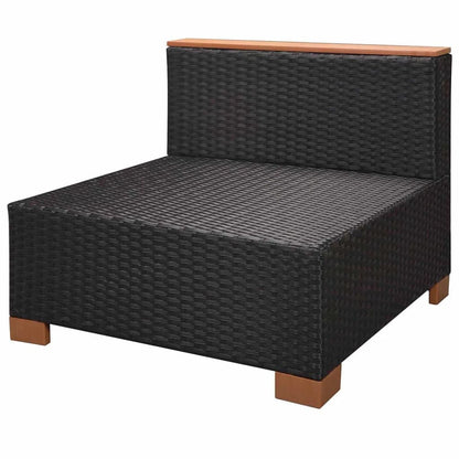 Set Divani da Giardino 8 pz con Cuscini in Polyrattan Nero - homemem39