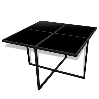 Set da Pranzo da Giardino 9 pz con Cuscini in Polyrattan Nero | homemem39
