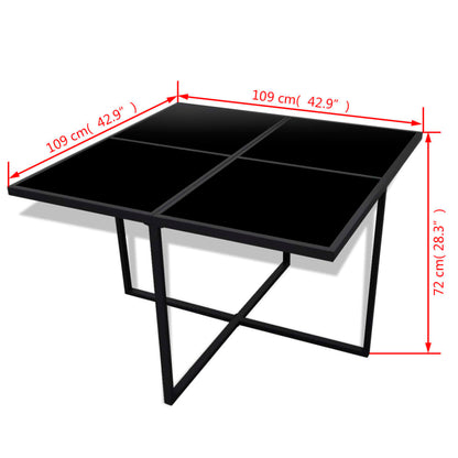 Set da Pranzo da Giardino 9 pz con Cuscini in Polyrattan Nero | homemem39