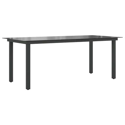 Tavolo da Giardino Nero 190x90x74 cm in Alluminio e Vetro - homemem39