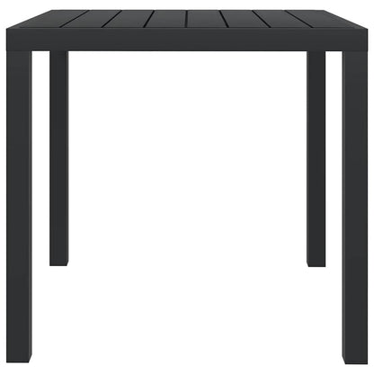 Tavolo da Giardino Nero 80x80x74 cm in Alluminio e WPC | homemem39