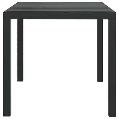 Tavolo da Giardino Nero 80x80x74 cm in Alluminio e WPC | homemem39