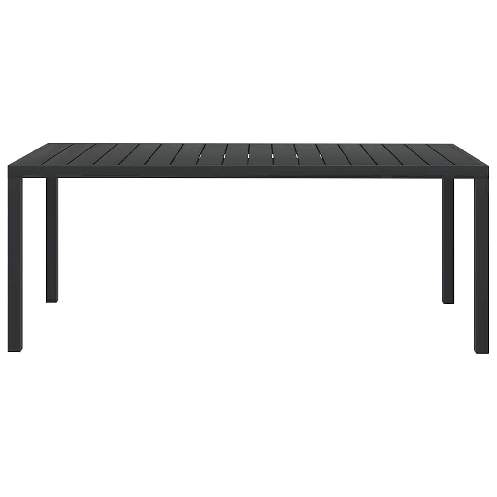 Tavolo da Giardino Nero 185x90x74 cm in Alluminio e WPC | homemem39