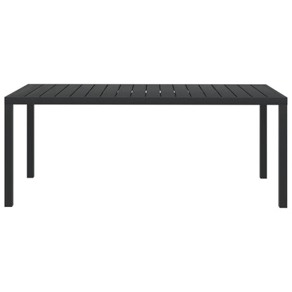 Tavolo da Giardino Nero 185x90x74 cm in Alluminio e WPC - homemem39