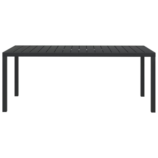 Tavolo da Giardino Nero 185x90x74 cm in Alluminio e WPC - homemem39