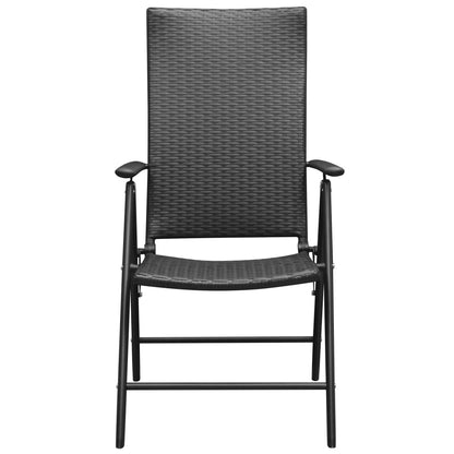 Sedie da Giardino Impilabili 2 pz in Polyrattan Nere | homemem39