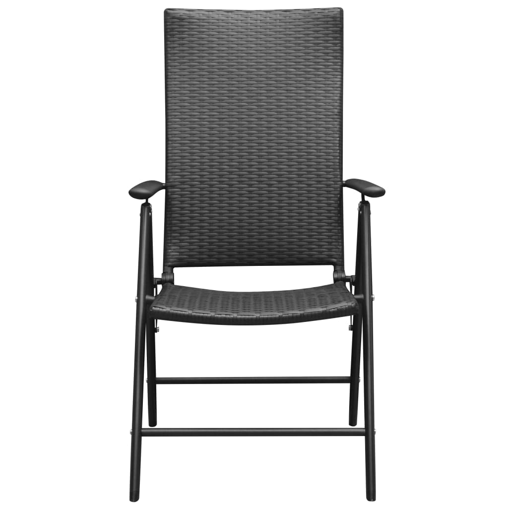 Sedie da Giardino Impilabili 2 pz in Polyrattan Nere - homemem39