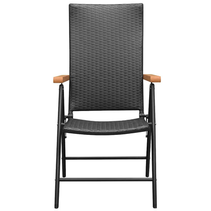 Sedie da Giardino Impilabili 2 pz in Polyrattan Nere - homemem39