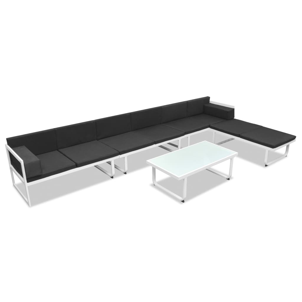 Set Divani da Giardino 5 pz in Textilene e Alluminio Nero - homemem39