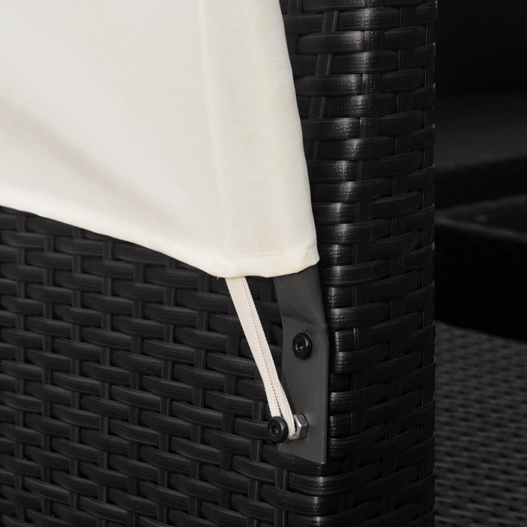Set Divani da Giardino 9 pz con Tettuccio in Polyrattan Nero | homemem39