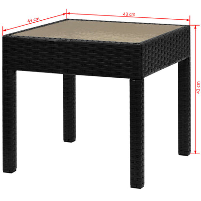 Set da Bistrot 3 pz in Polyrattan Nero | homemem39