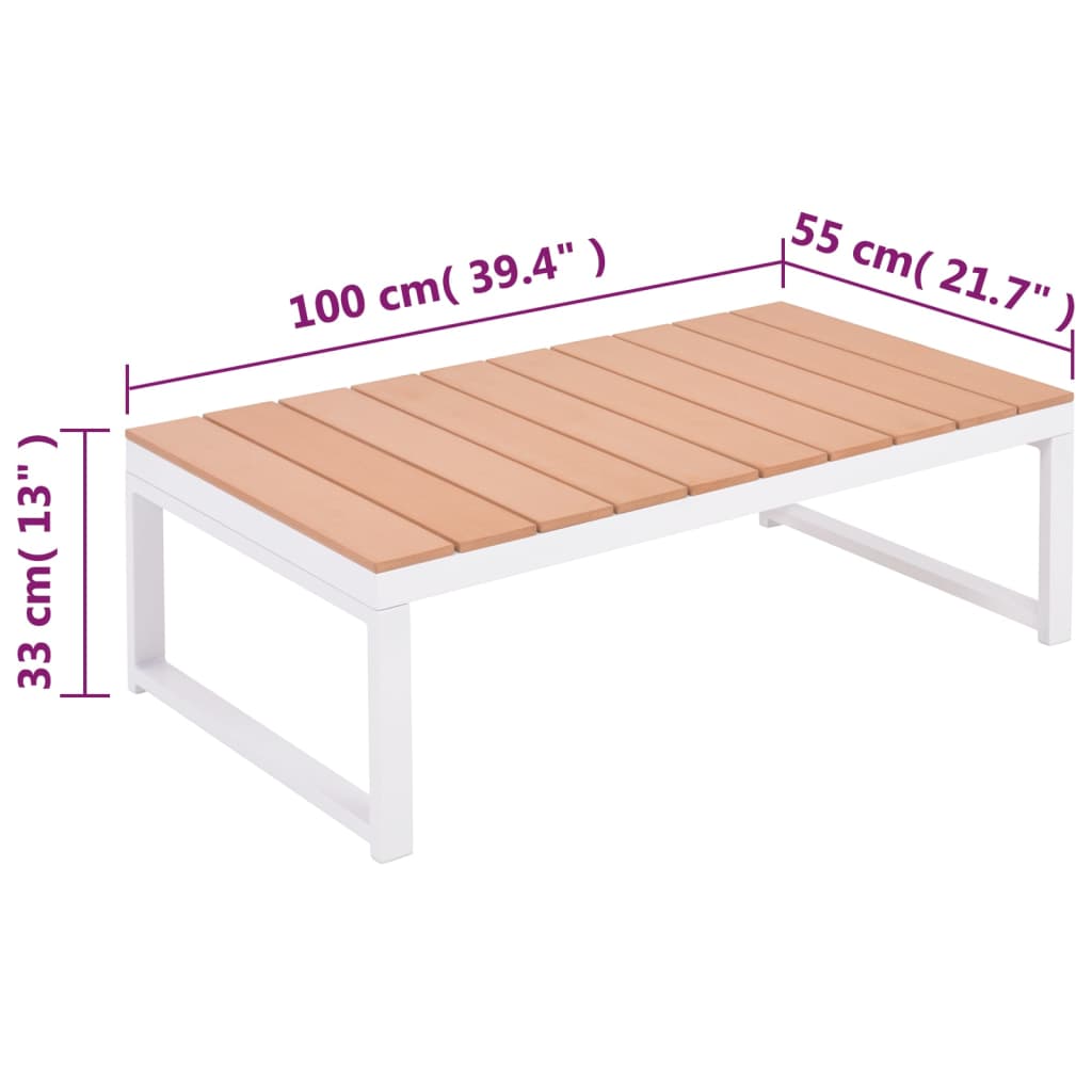 Set Divani da Giardino 4 pz con Cuscini in Alluminio e WPC | homemem39