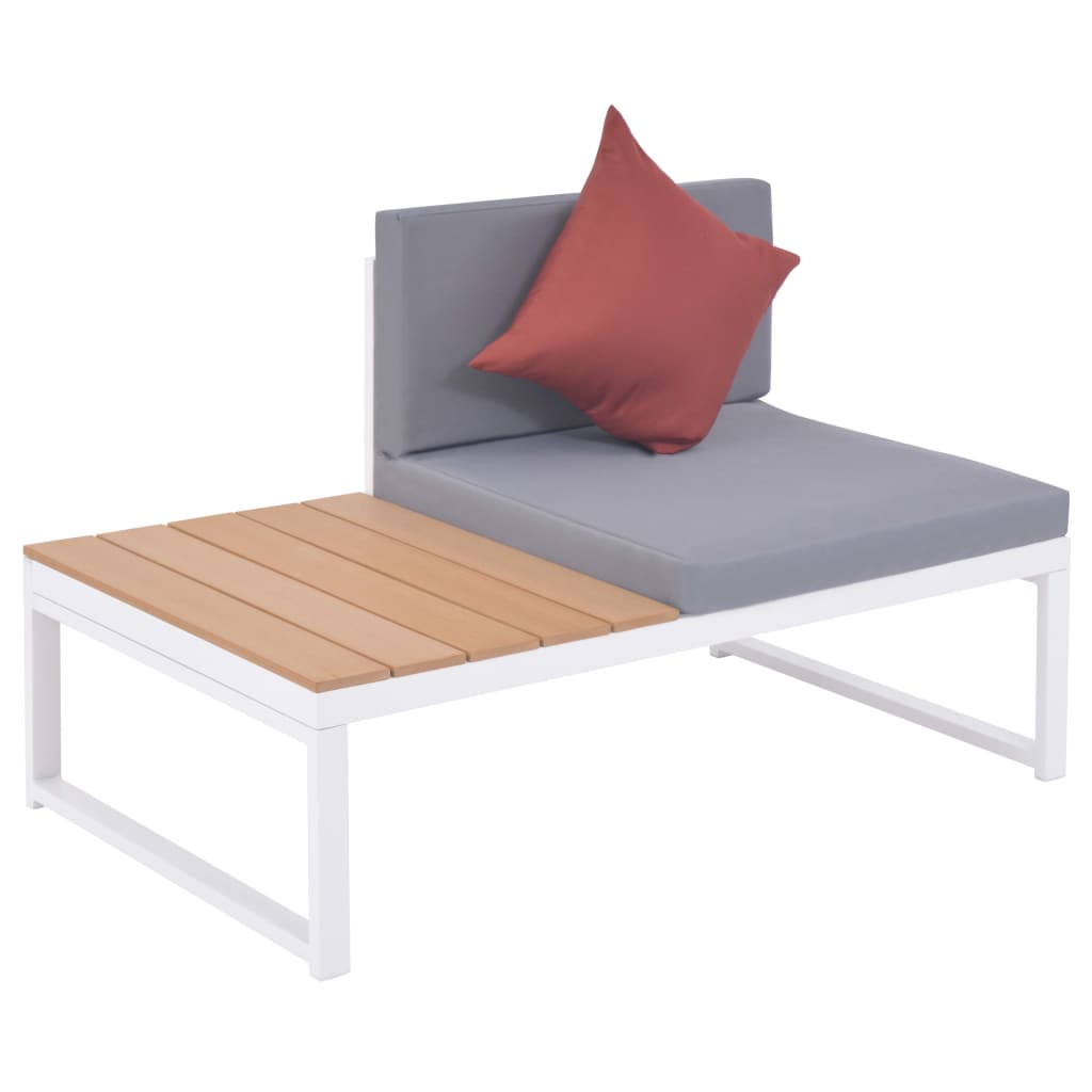 Set Divani da Giardino 5 pz con Cuscini in Alluminio e WPC | homemem39