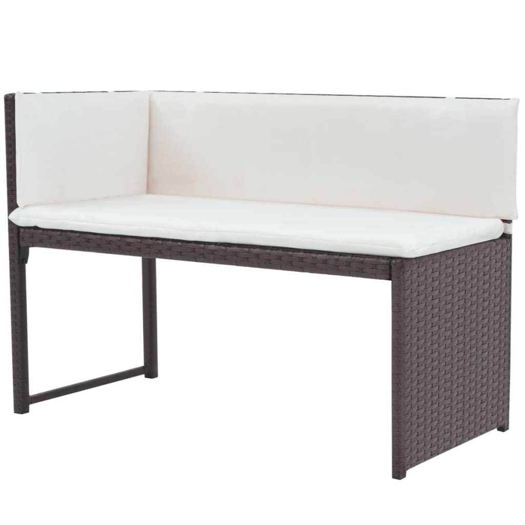 Set da Giardino 5 pz Pieghevole in Acciaio e Polyrattan Marrone | homemem39