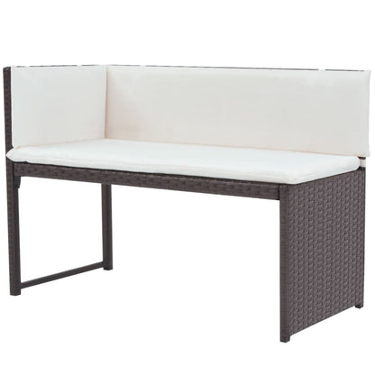 Set da Giardino 5 pz Pieghevole in Acciaio e Polyrattan Marrone | homemem39