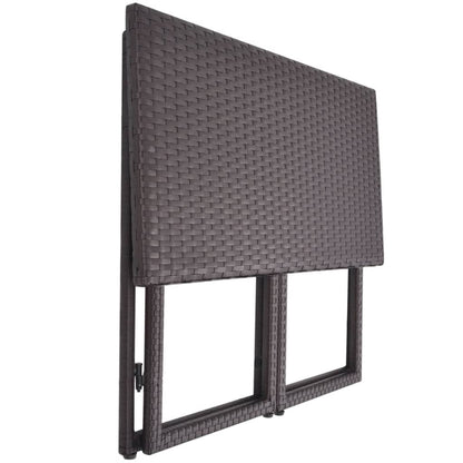 Set da Giardino 5 pz Pieghevole in Acciaio e Polyrattan Marrone | homemem39