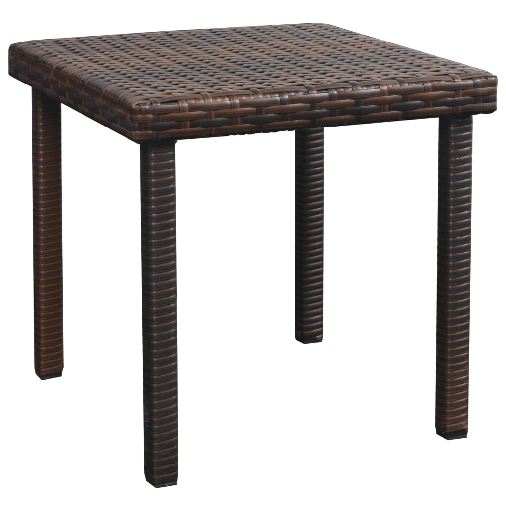 Lettino Prendisole con Cuscino e Tavolo in Polyrattan Marrone | homemem39