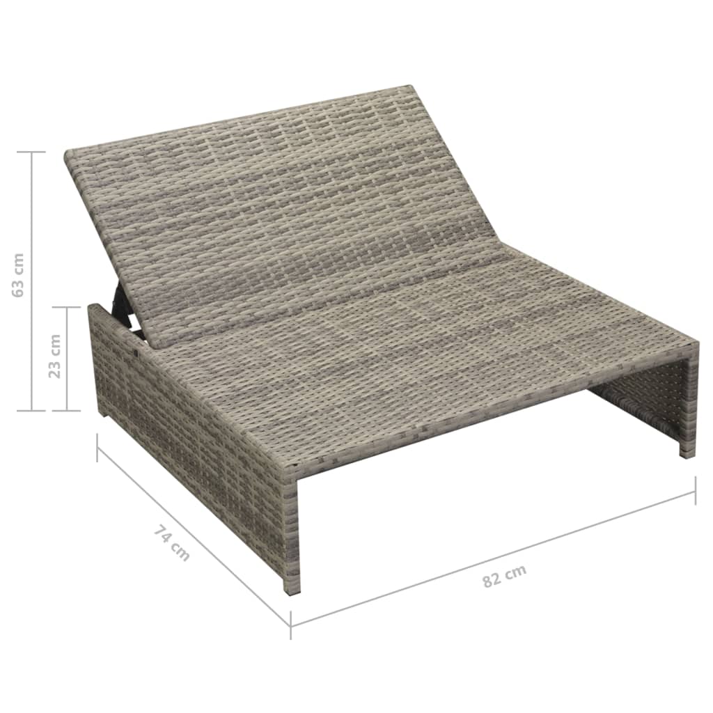 Set Divani da Giardino 5 pz con Cuscini in Polyrattan Grigio | homemem39