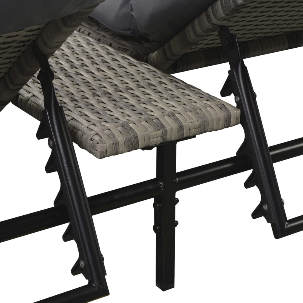 Set Divani da Giardino 5 pz con Cuscini in Polyrattan Grigio | homemem39