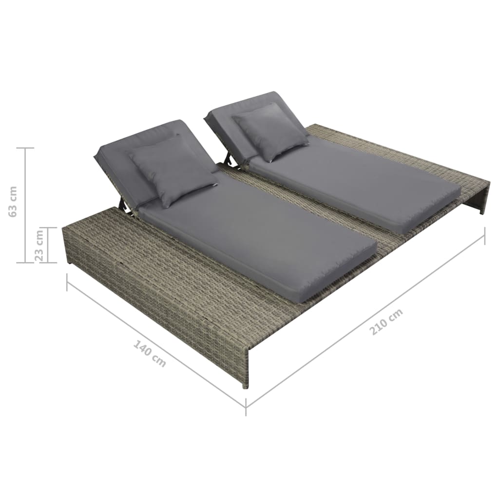 Set Divani da Giardino 5 pz con Cuscini in Polyrattan Grigio | homemem39
