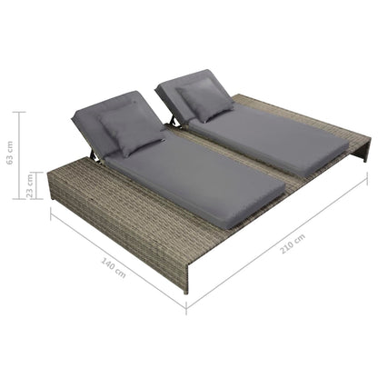 Set Divani da Giardino 5 pz con Cuscini in Polyrattan Grigio | homemem39