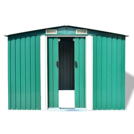 Capanno per Attrezzi in Metallo Verde 257x205x178 cm - homemem39