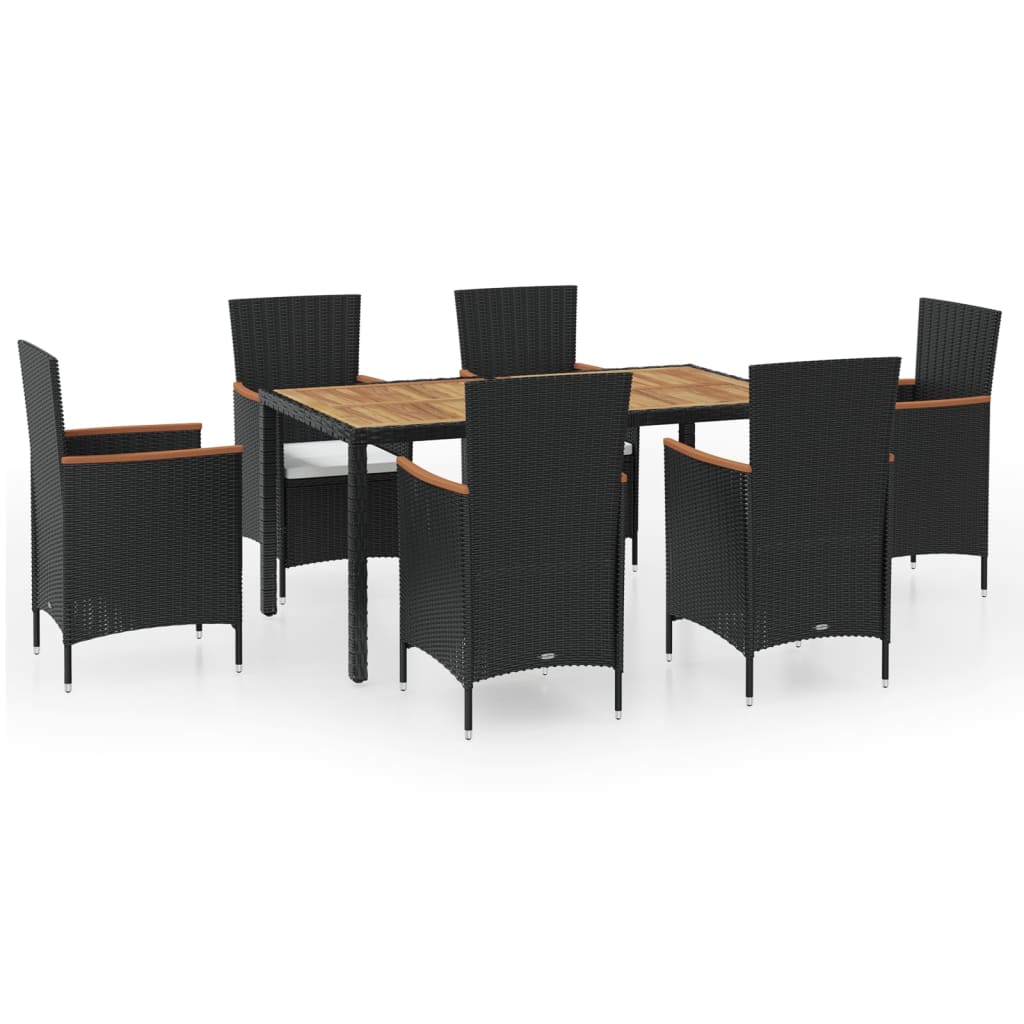 Set da Pranzo da Giardino 7 pz con Cuscini in Polyrattan | homemem39