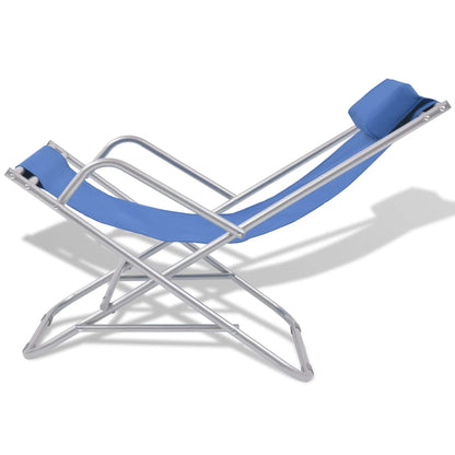 Sedie a Sdraio Reclinabili 2 pz in Acciaio Blu | homemem39