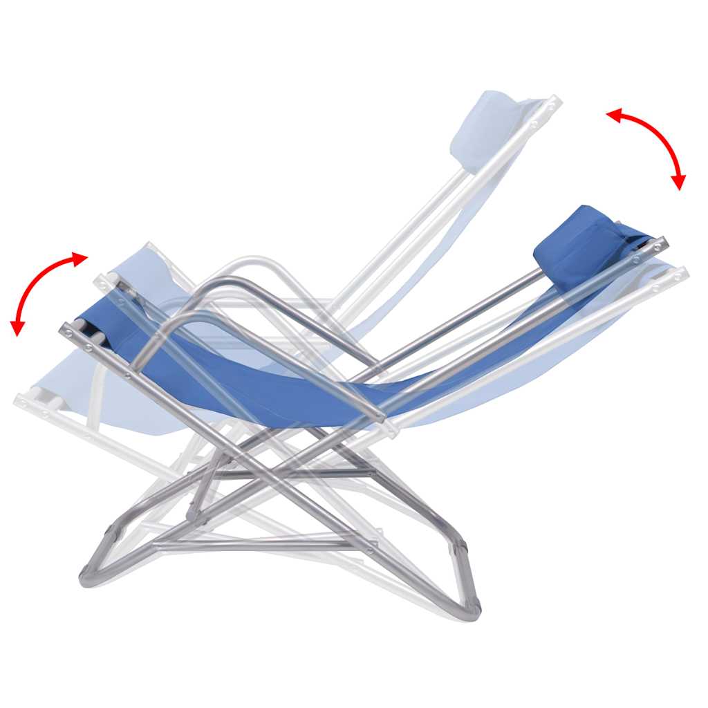 Sedie a Sdraio Reclinabili 2 pz in Acciaio Blu | homemem39