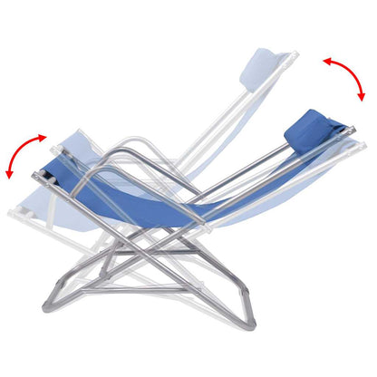 Sedie a Sdraio Reclinabili 2 pz in Acciaio Blu | homemem39