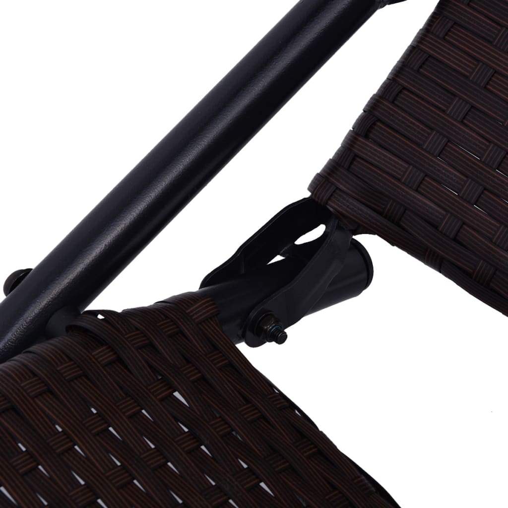 Lettino Prendisole Pieghevole in Polyrattan Marrone - homemem39