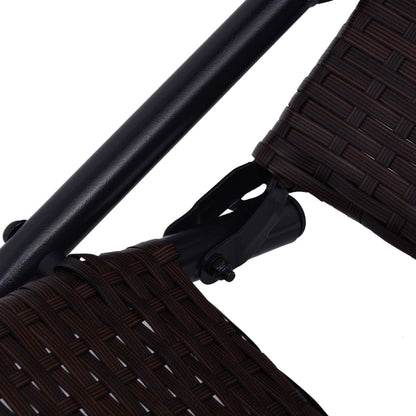 Lettino Prendisole Pieghevole in Polyrattan Marrone - homemem39