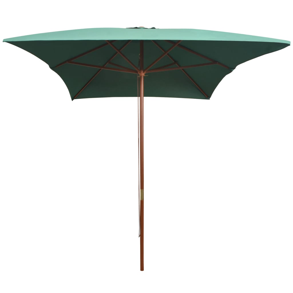 Ombrellone 200x300 cm con Palo in Legno Verde | homemem39