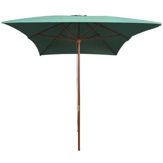 Ombrellone 200x300 cm con Palo in Legno Verde | homemem39
