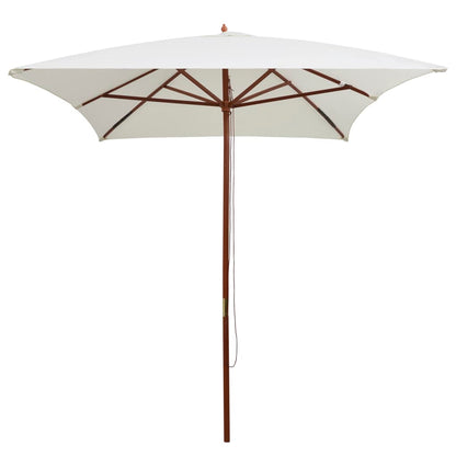 Ombrellone 200x300 cm Palo in Legno Bianco Crema | homemem39