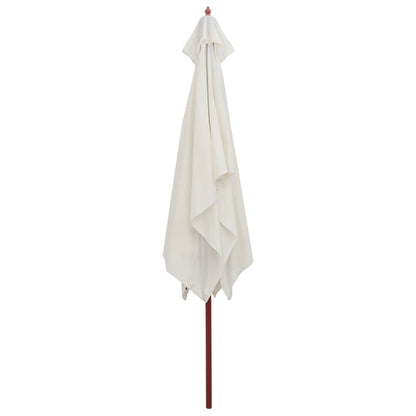 Ombrellone 200x300 cm Palo in Legno Bianco Crema | homemem39