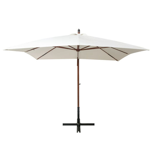 Ombrellone Pensile 300x300 cm Palo in Legno Bianco - homemem39