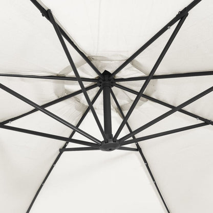Ombrellone Pensile con Luci LED 300 cm Sabbia Palo in Metallo | homemem39