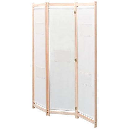 Paravento a 3 Pannelli Crema 120x170x4 cm in Tessuto - homemem39
