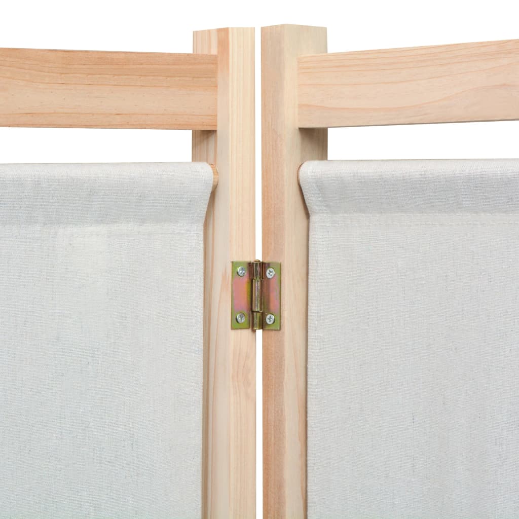 Paravento a 3 Pannelli Crema 120x170x4 cm in Tessuto | homemem39