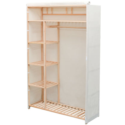 Armadio in Stoffa e Legno di Pino 110x40x170 cm - homemem39