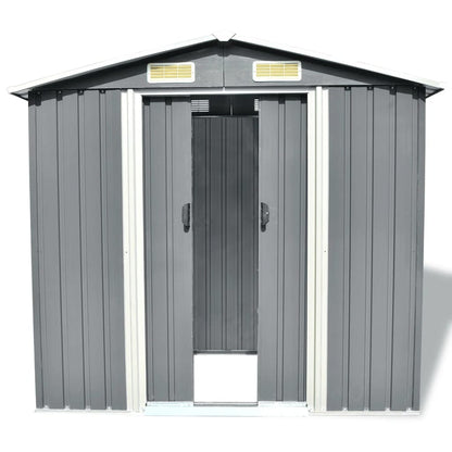 Gray Metal Tool Shed 204x132x186 cm